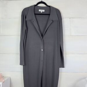 PIXIE MARKET long deep gray cardigan with buttons. Size L